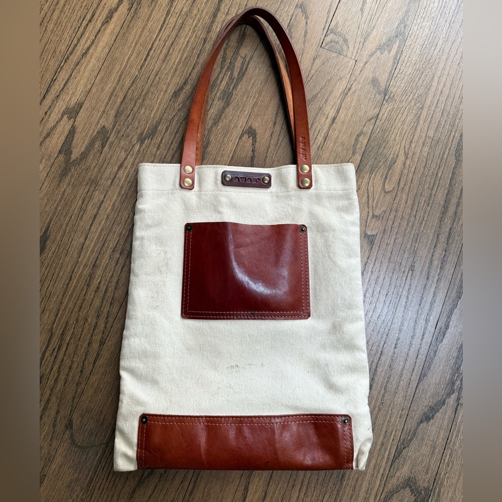 Waxed Canvas Tote Bag with Leather Accents from Argentina